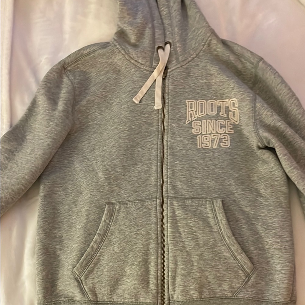 Roots Gray Zip- Up Hoodie